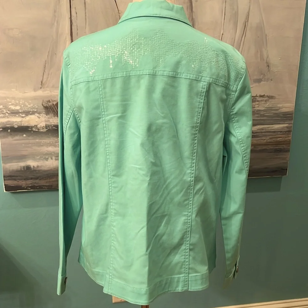 Allison Daley Mint Green Button Up Jacket, Sz 18